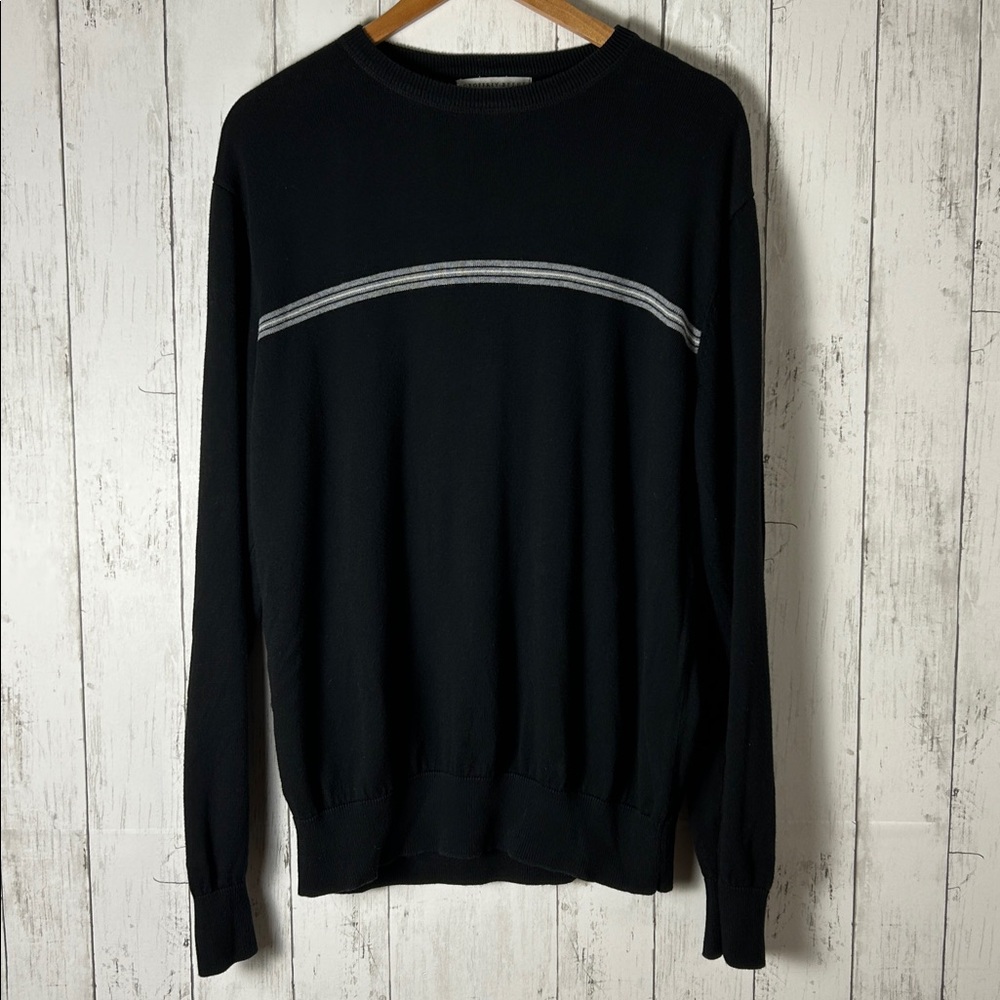Geoffrey Beene Y2K Black crewneck Sweater men’s size large old money cotton